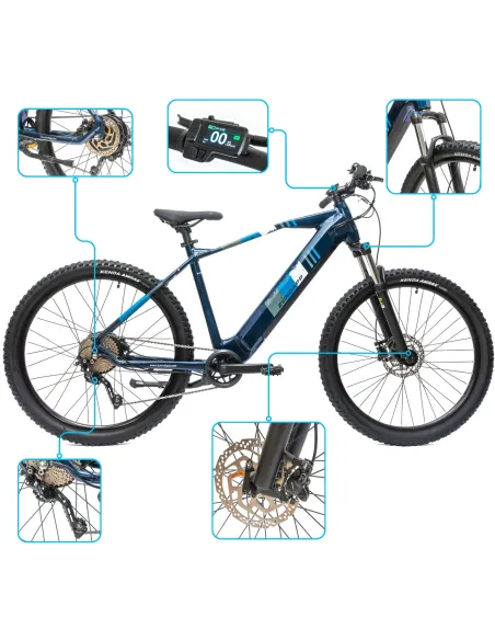 Rower Elektryczny Męski Damski Górski 27,5" MTB SHIMANO Deore LCD Aplikacja
