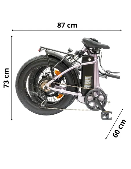 Rower Elektryczny Damski Męski Składany Fatbike 20" SHIMANO Składak Tarcze