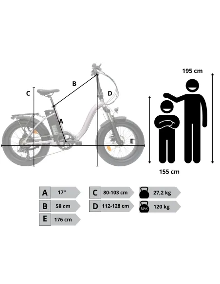 Rower Elektryczny Damski Męski Składany Fatbike 20" SHIMANO Tarcze Składak