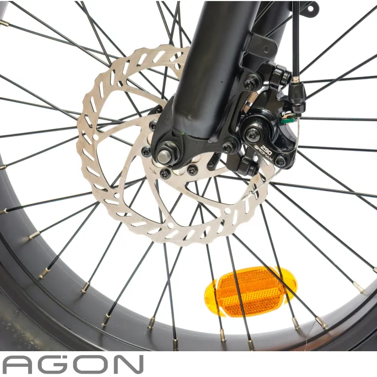 Rower Elektryczny Damski Męski Składany Fatbike 20" SHIMANO Tarcze Składak