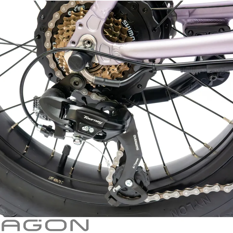 Rower Elektryczny Damski Męski Składany Fatbike 20" SHIMANO Tarcze Składak