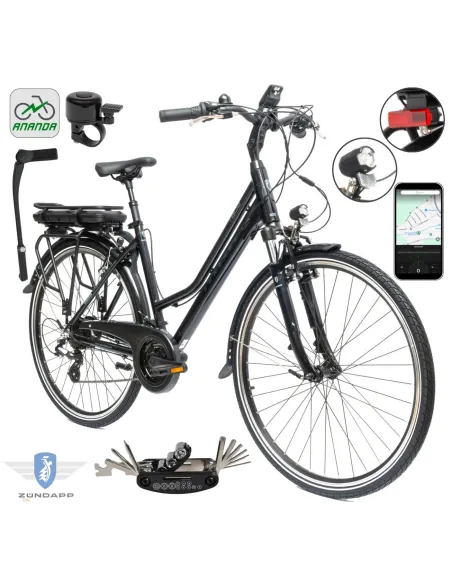 Rower Elektryczny Damski Trekkingowy 28" SHIMANO Aplikacja 2025 LCD 250 W