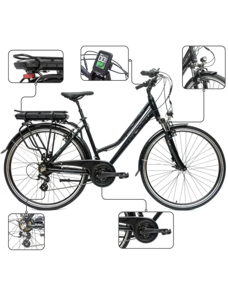 Rower Elektryczny Damski Trekkingowy 28" SHIMANO Aplikacja 2025 LCD 250 W