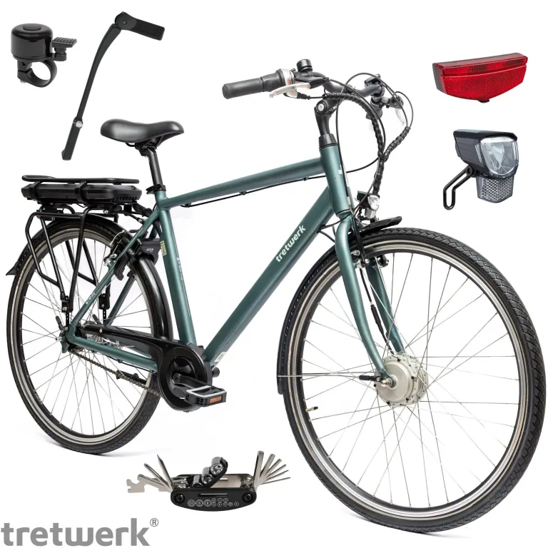 Rower Elektryczny Męski Trekkingowy 28" ALU 250 W Shimano NEXUS 7 Światła