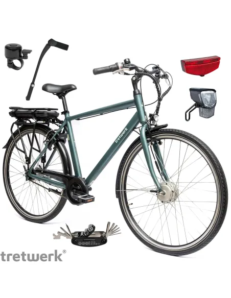 Rower Elektryczny Męski Trekkingowy 28" ALU 250 W Shimano NEXUS 7 Światła