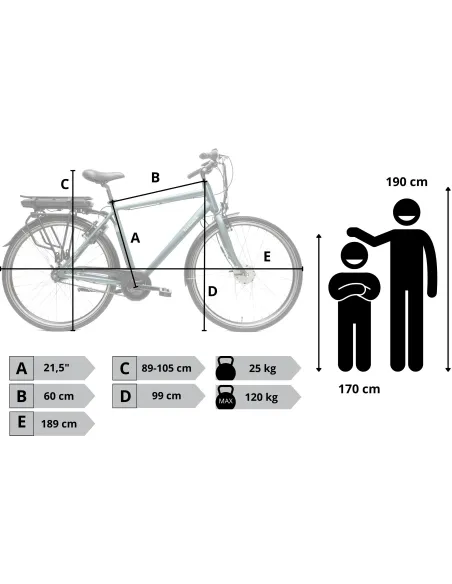 Rower Elektryczny Męski Trekkingowy 28" ALU 250 W Shimano NEXUS 7 Światła