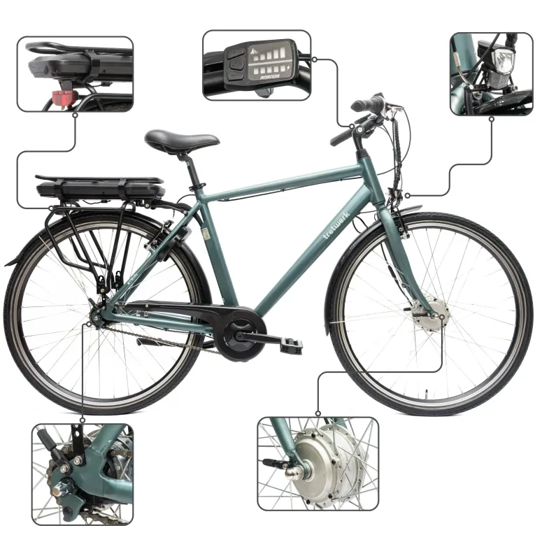 Rower Elektryczny Męski Trekkingowy 28" ALU 250 W Shimano NEXUS 7 Światła