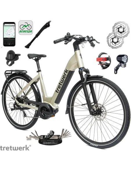 Rower Elektryczny Damski Miejski 28" SHIMANO 250 W LCD Aplikacja NFC 2025