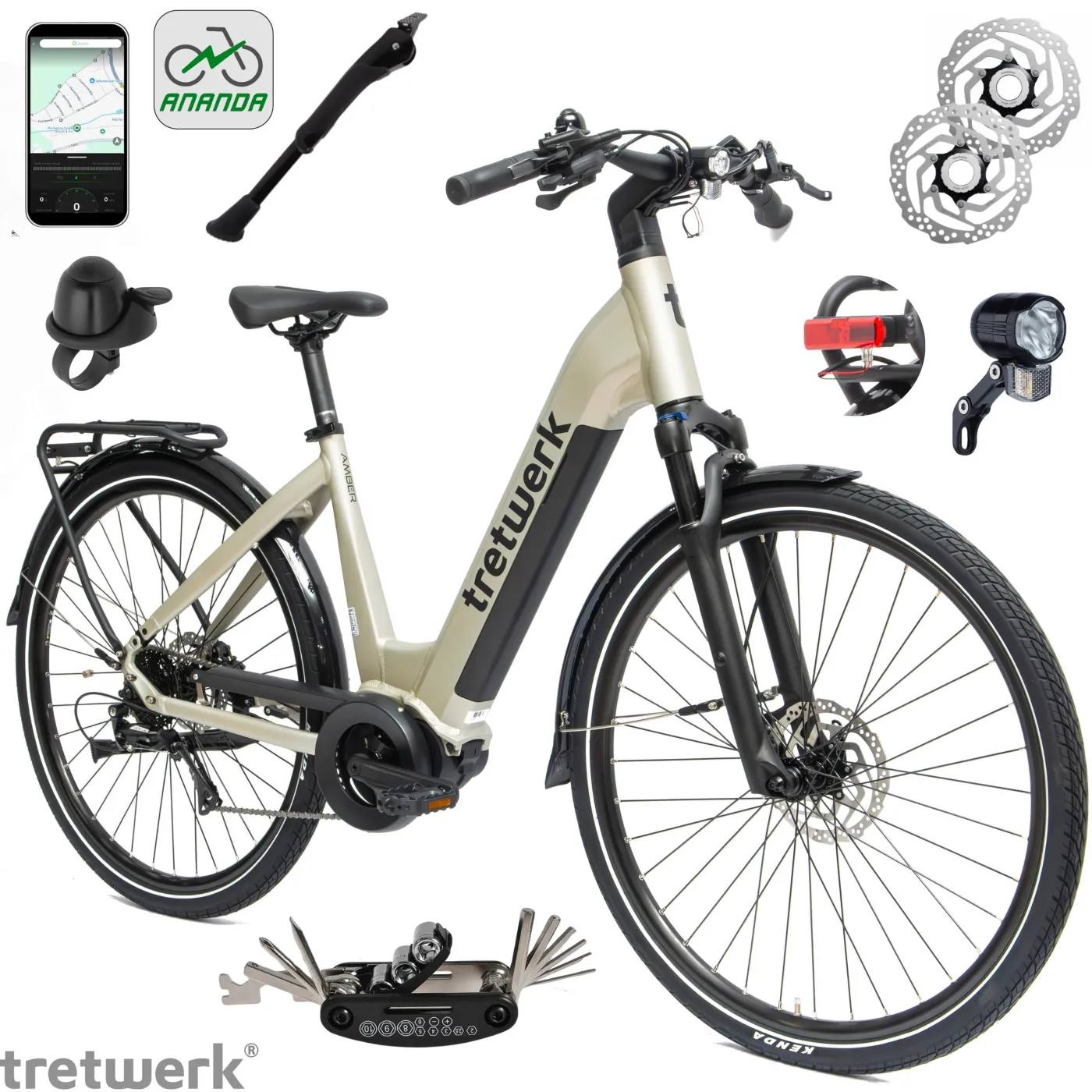 Rower Elektryczny Damski Miejski 28" SHIMANO 250 W LCD Aplikacja NFC 2025