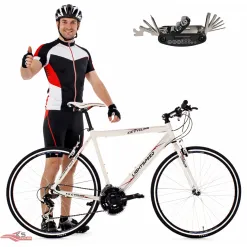 Rower Męski Szosowy Koła 28" Aluminium Kolarzówka Dzwonek Lekki Szosówka