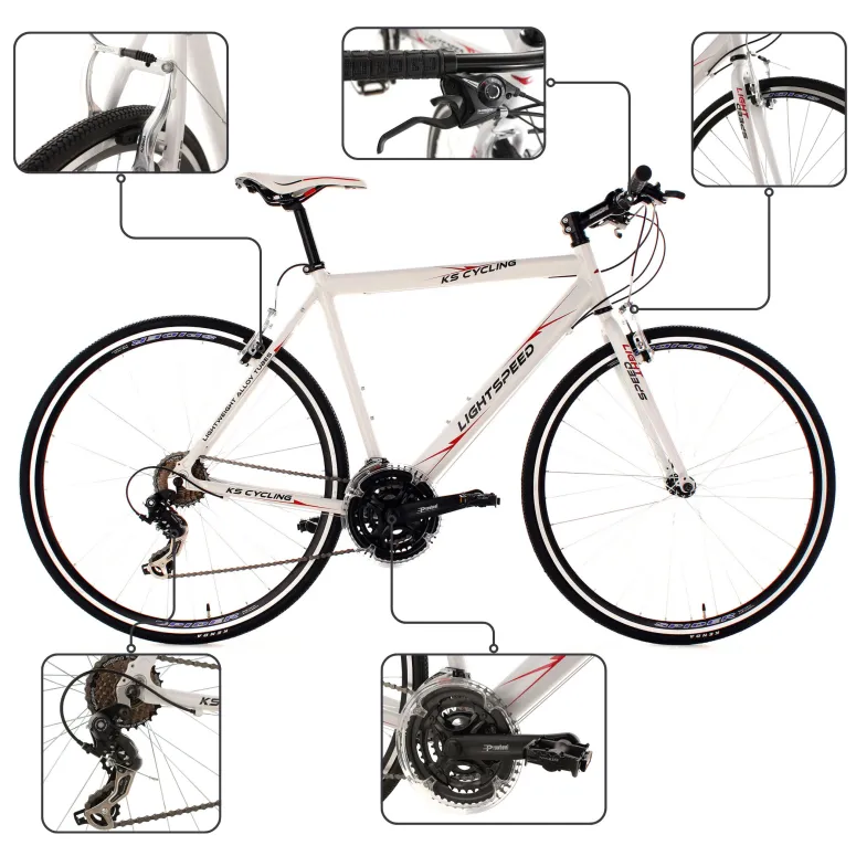 Rower Męski Szosowy Koła 28" Aluminium Kolarzówka Dzwonek Lekki Szosówka