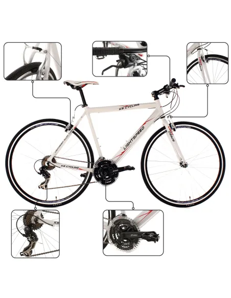 Rower Męski Szosowy Koła 28" Aluminium Kolarzówka Dzwonek Lekki Szosówka