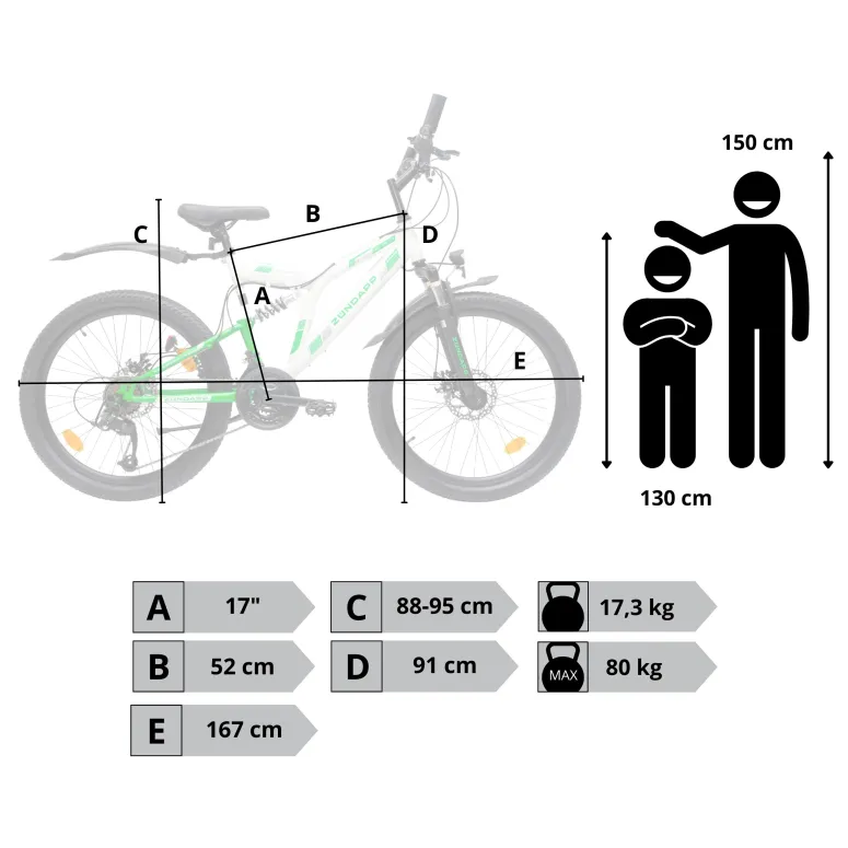 Rower Górski Dziecięcy Chłopięcy MTB Koła 24" Tarcze Full Amory Oświetlenie