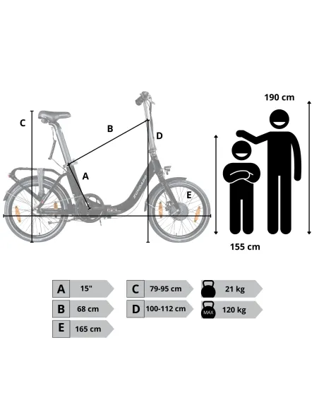 Rower Elektryczny Męski Damski Składany 20" Miejski Składak SHIMANO Nexus