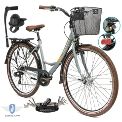 Rower Damski Miejski 28" SHIMANO Oświetlenie Dynamo Koszyk Bagażnik Stopka