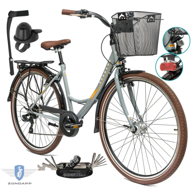 Rower Damski Miejski 28" SHIMANO Oświetlenie Dynamo Koszyk Bagażnik Stopka