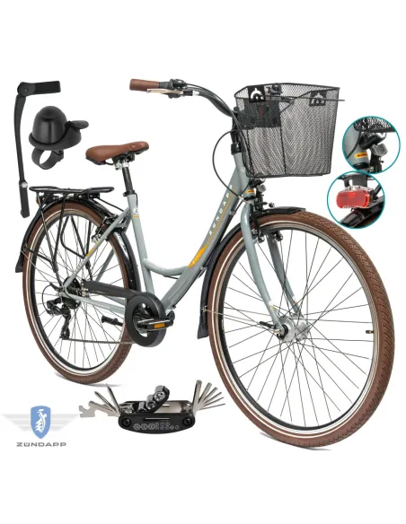 Rower Damski Miejski 28" SHIMANO Oświetlenie Dynamo Koszyk Bagażnik Stopka