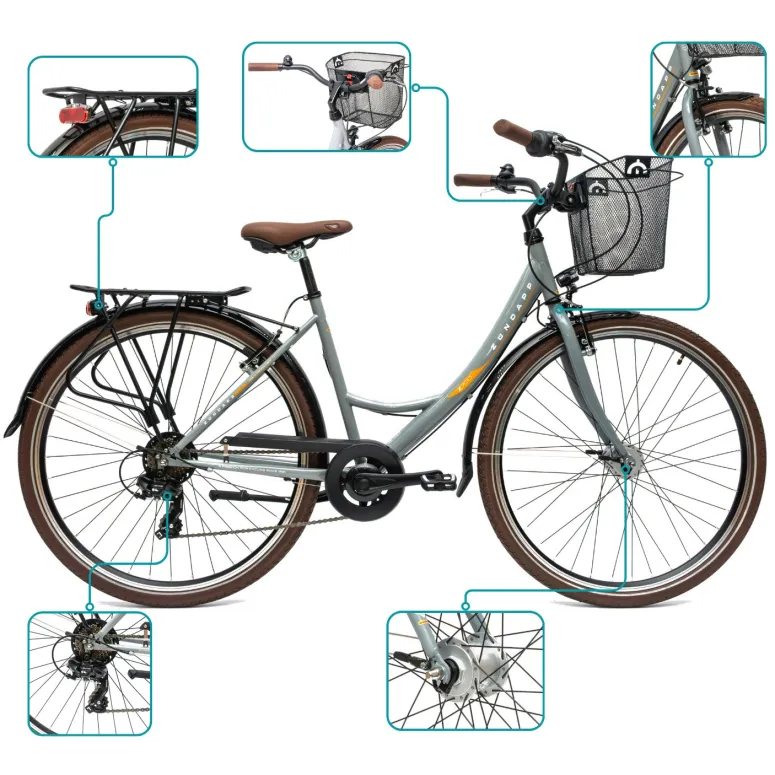 Rower Damski Miejski 28" SHIMANO Oświetlenie Dynamo Koszyk Bagażnik Stopka