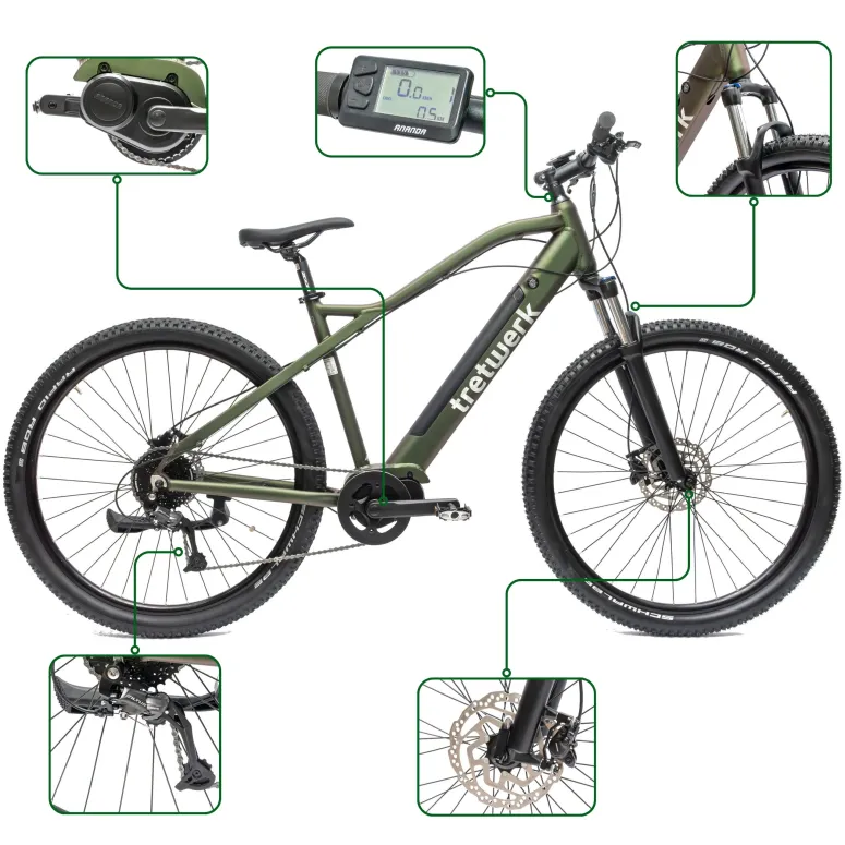 Rower Elektryczny Męski Damski Górski 29" 250W 80Nm LCD MTB SHIMANO