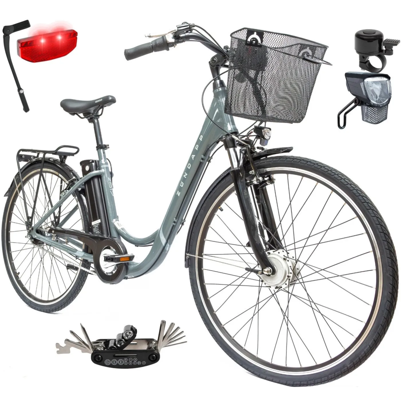 Rower Elektryczny Damski Miejski Koła 28" Shimano Nexus 7 ALU 250 W LCD 