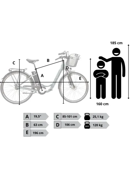Rower Elektryczny Damski Miejski Koła 28" Shimano Nexus 7 ALU 250 W LCD 