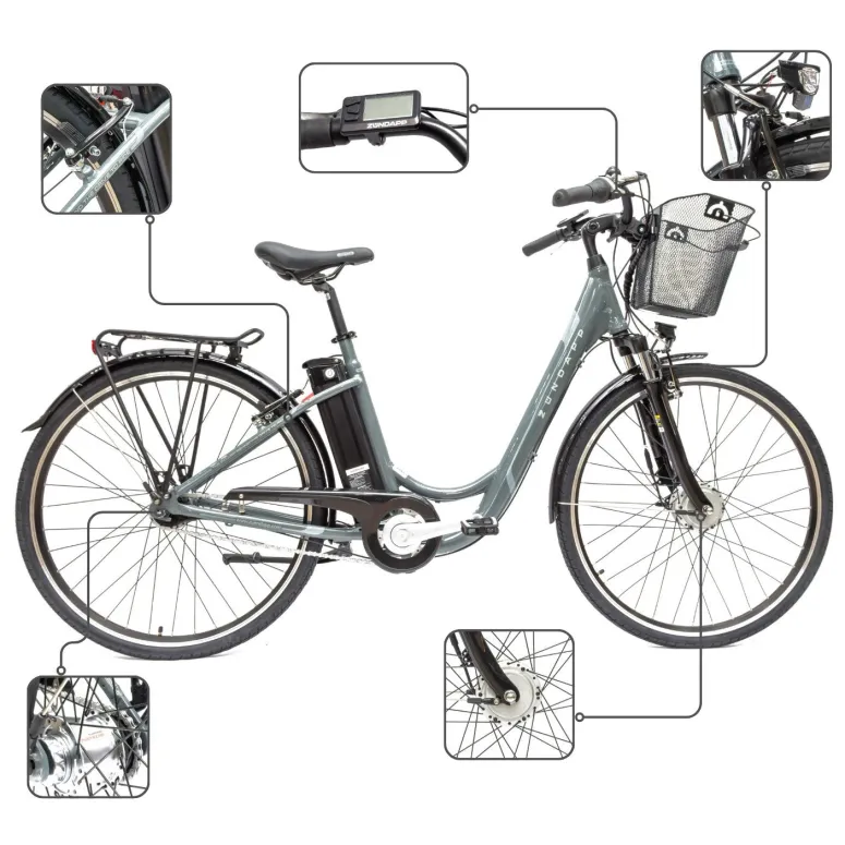 Rower Elektryczny Damski Miejski Koła 28" Shimano Nexus 7 ALU 250 W LCD 