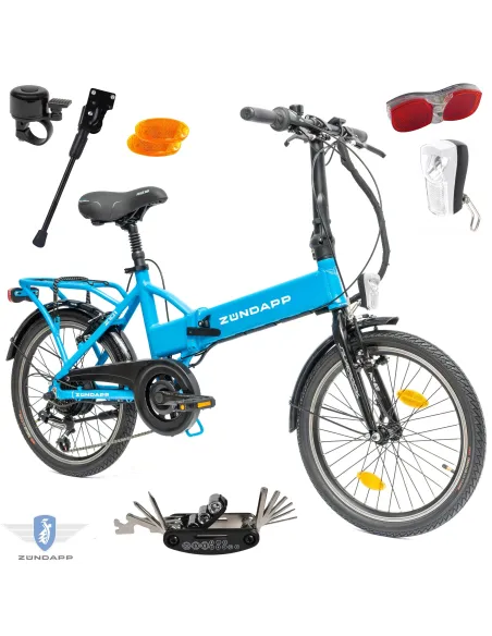 Rower Elektryczny Damski Męski Składany 20" SHIMANO 250 W Alu LED Składak