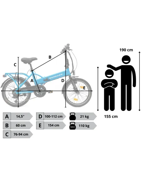 Rower Elektryczny Damski Męski Składany 20" SHIMANO 250 W Alu LED Składak