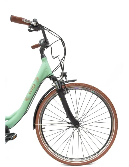 Rower Elektryczny Damski Miejski Koła 28" Shimano 250 W ALU Amory Bagażnik