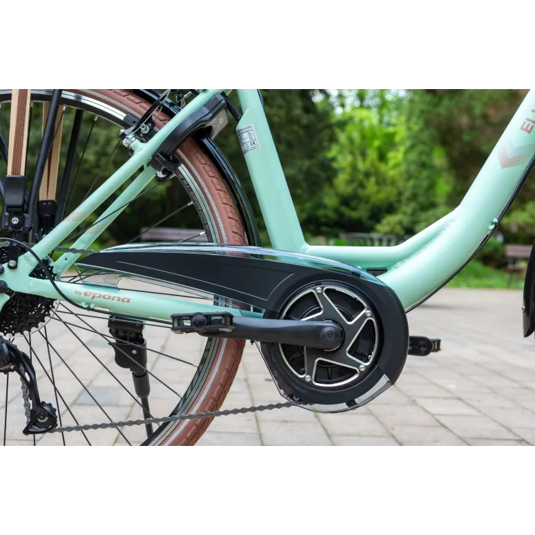 Rower Elektryczny Damski Miejski Koła 28" Shimano 250 W ALU Amory Bagażnik