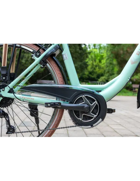 Rower Elektryczny Damski Miejski Koła 28" Shimano 250 W ALU Amory Bagażnik