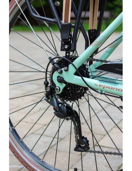 Rower Elektryczny Damski Miejski Koła 28" Shimano 250 W ALU Amory Bagażnik