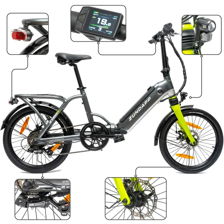 Rower Elektryczny Męski Damski Składany 20" SHIMANO Tarcze 250 W LCD Alu