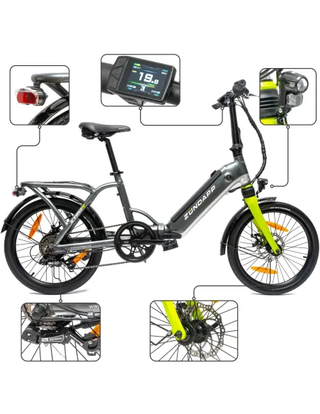 Rower Elektryczny Męski Damski Składany 20" SHIMANO Tarcze 250 W LCD Alu