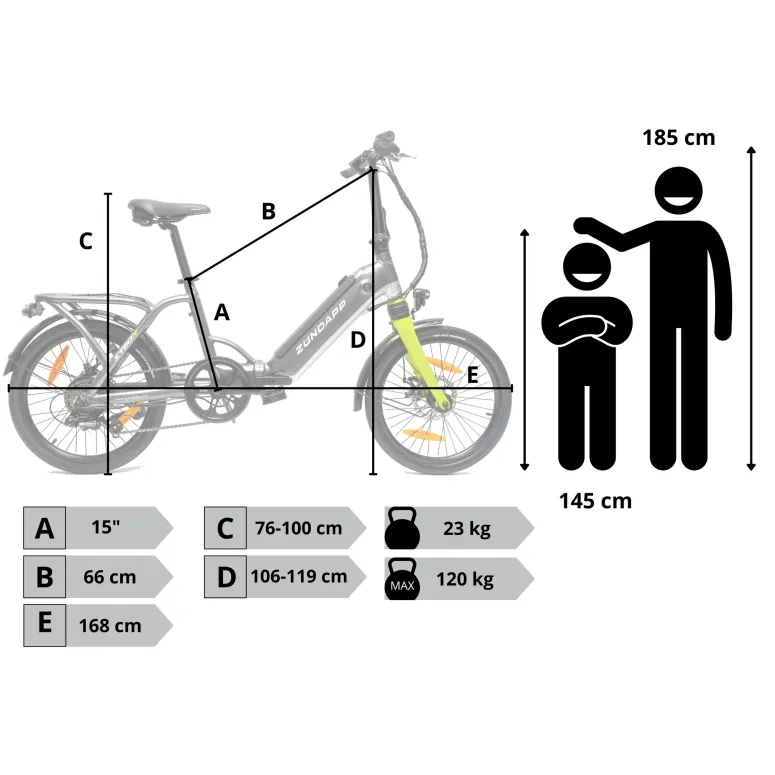 Rower Elektryczny Męski Damski Składany 20" SHIMANO Tarcze 250 W LCD Alu