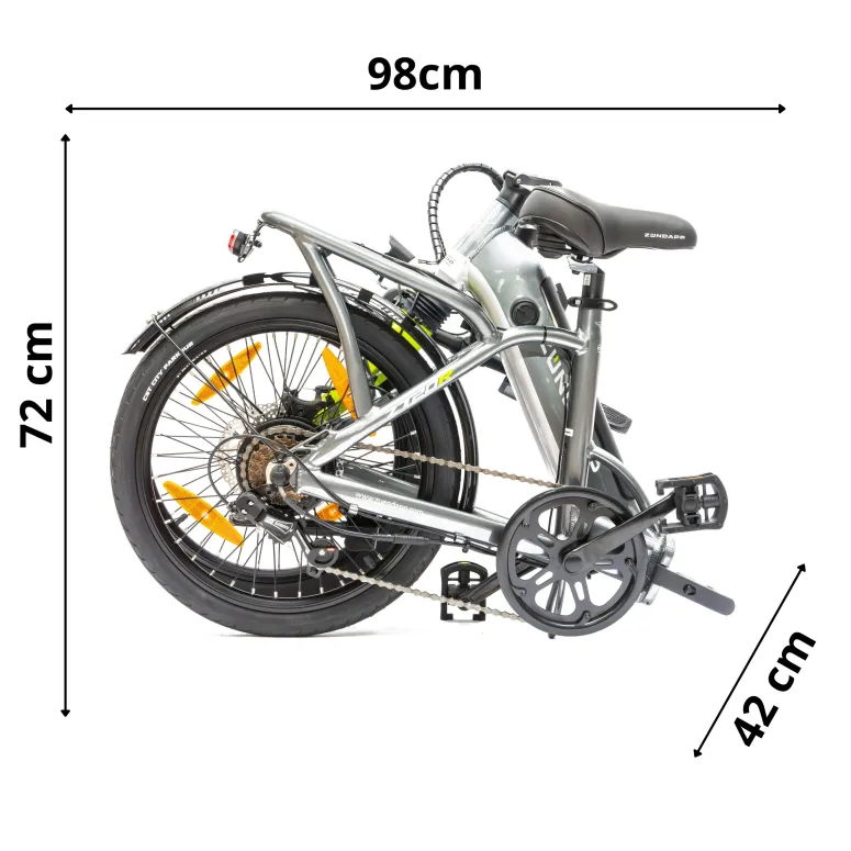 Rower Elektryczny Męski Damski Składany 20" SHIMANO Tarcze 250 W LCD Alu