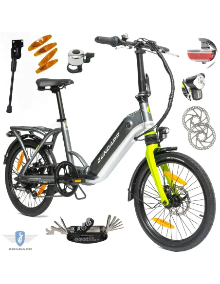 Elektryczny Rower Składany 20 Męski Damski Miejski Składak ALU Tarcze Bagaż