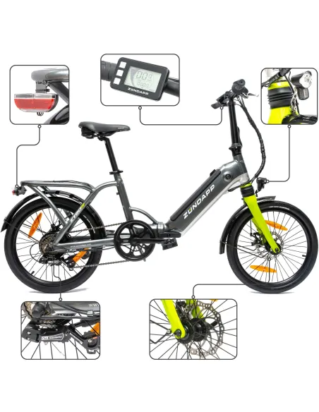 Elektryczny Rower Składany 20 Męski Damski Miejski Składak ALU Tarcze Bagaż