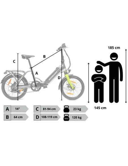 Elektryczny Rower Składany 20 Męski Damski Miejski Składak ALU Tarcze Bagaż