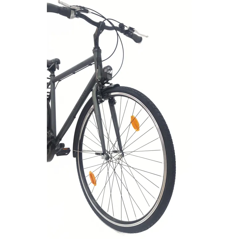 Rower Miejski 28 Męski Stal Nexus 7 Kontra Bagażnik Światła Błotniki