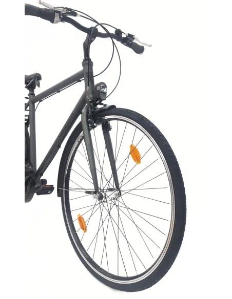 Rower Miejski 28 Męski Stal Nexus 7 Kontra Bagażnik Światła Błotniki