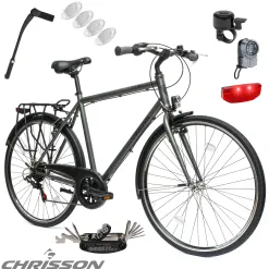 Rower Męski Miejski Koła 28" SHIMANO Bagażnik Błotniki Oświetlenie Lekki