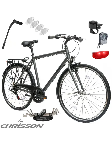 Rower Męski Miejski Koła 28" SHIMANO Bagażnik Błotniki Oświetlenie Lekki