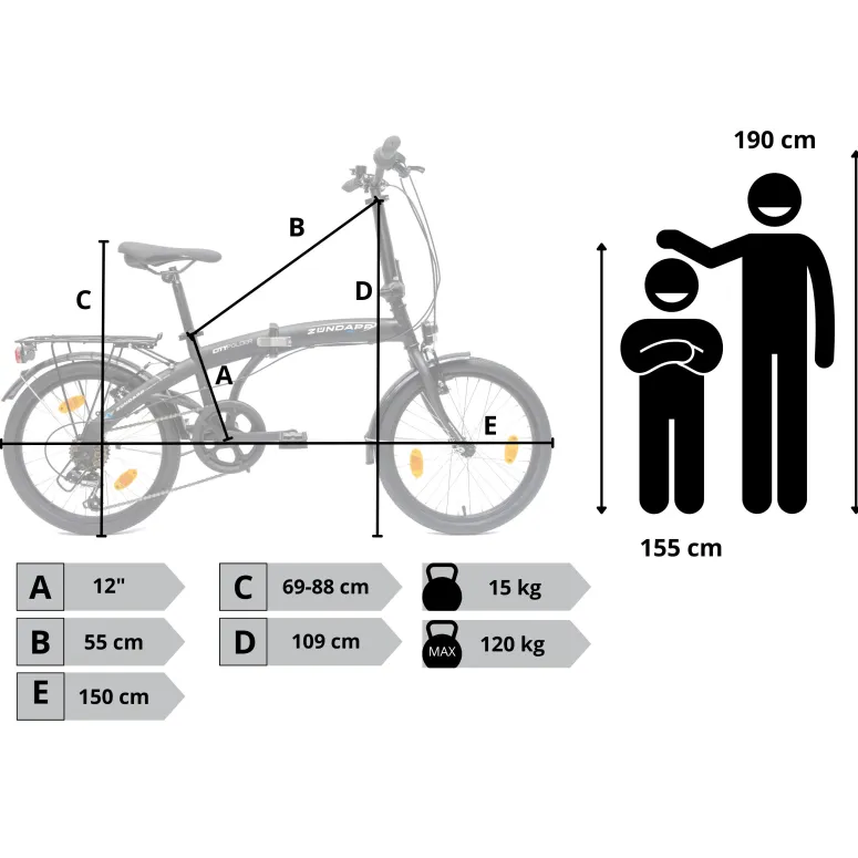 Rower Składany 20 Stal Męski Damski Miejski Składak Dzwonek Światła Bagaż