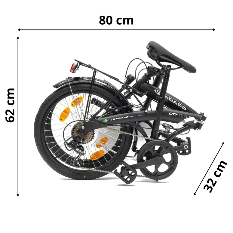 Rower Składany 20 Stal Męski Damski Miejski Składak Dzwonek Światła Bagaż