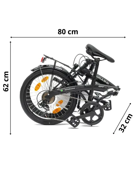 Rower Składany 20 Stal Męski Damski Miejski Składak Dzwonek Światła Bagaż