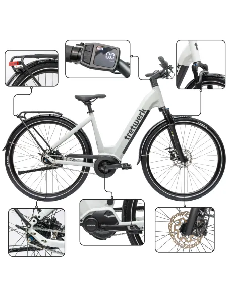 Rower Elektryczny Damski Trekkingowy SHIMANO Nexus LCD 250 W Aluminiowy