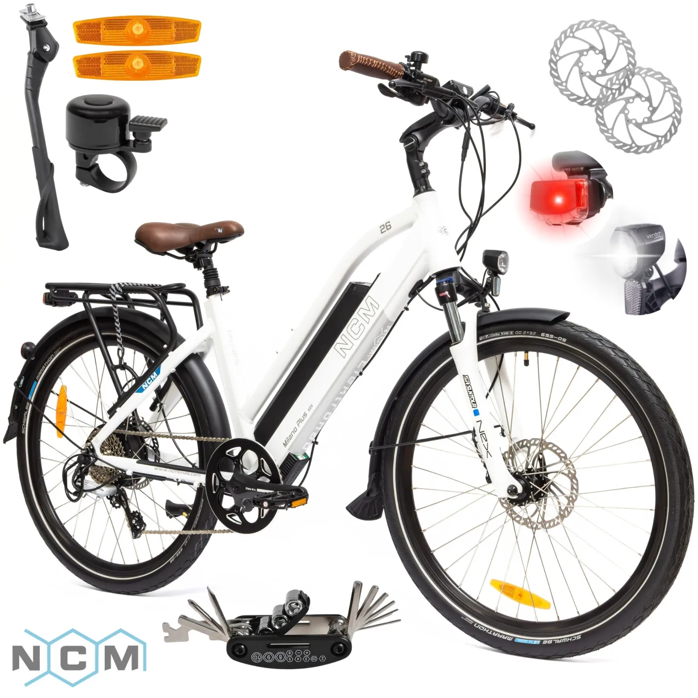 Rower Elektryczny Męski Damski Miejski Koła 26" SHIMANO Hydraulika 13 Ah