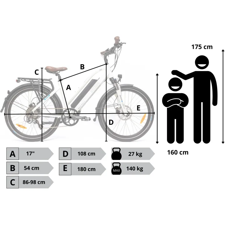 Rower Elektryczny Męski Damski Miejski Koła 26" SHIMANO Hydraulika 13 Ah