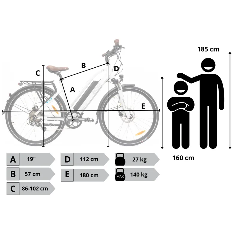 Rower Elektryczny Męski Damski Miejski Koła 28 SHIMANO Hydraulika 13 Ah